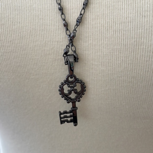 Dark Grey Key Pendant With Cut Beads Chain Necklace from South Hill Designs - Picture 3 of 6